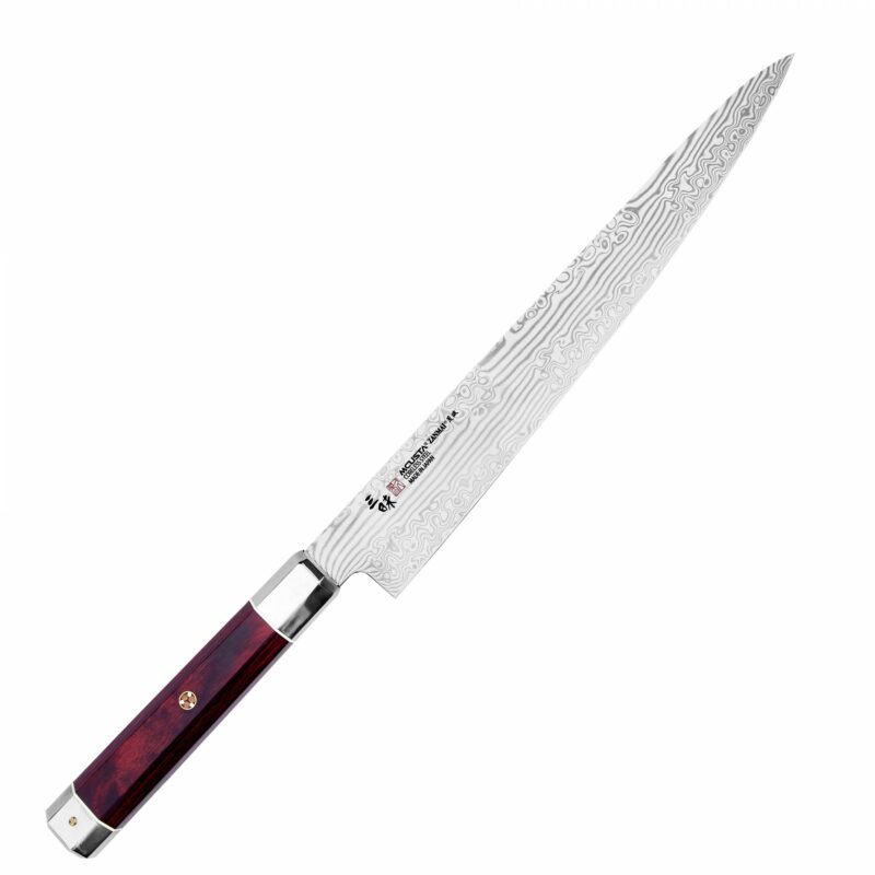 nóż sujihiki ze stali damasceńskiej