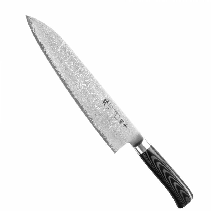 nóż szefa kuchni ze stali damasceńskiej